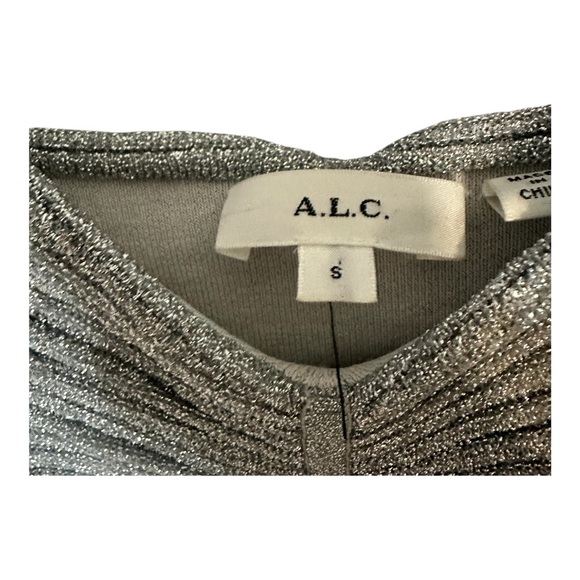 A.L.C. Aria Pleated Metallic Mini Dress. Sz: Small - Picture 5 of 10